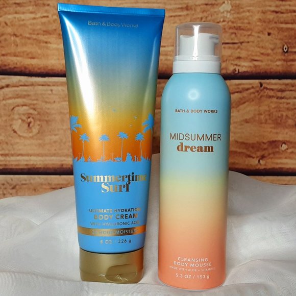 BATH & BODY WORKS 'SUMMERTIME' BODY MOUSSE WASH & MOISTURIZER 2-PIECE SET - Picture 1 of 11